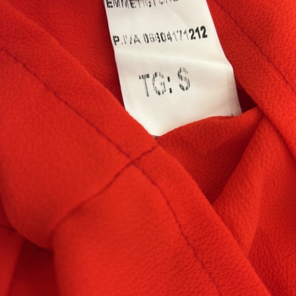 Vibrant Casual Short Italian red/orange drawstring waist crepe sheer classic - Picture 7 of 9